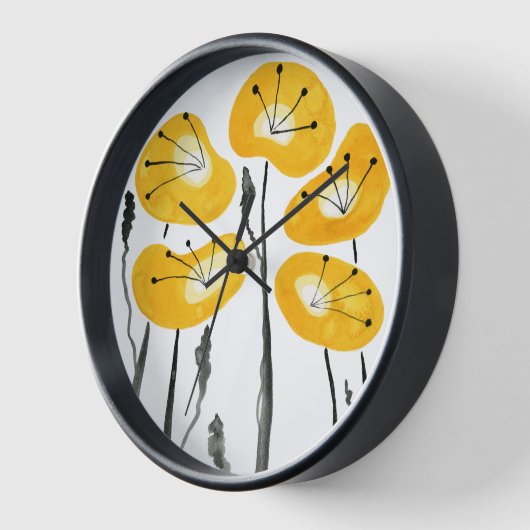 Gele klaprozen, Abstracte Waterverf bloemen (Hoek)