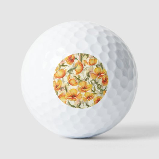 Gele klaprozen: met de hand getekend waterverf. golfballen (Voorkant)
