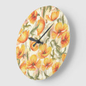 Gele klaprozen: met de hand getekend waterverf. grote klok (Hoek)