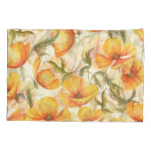 Gele klaprozen: met de hand getekend waterverf. kussensloop (Achterkant)