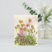 Gele klaprozen wilde bloemen groetkaart (Staand voorkant)
