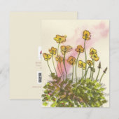Gele klaprozen wilde bloemen groetkaart (Voorkant / Achterkant)