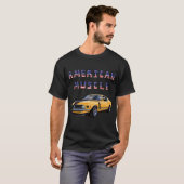 Gele Klassieke Amerikaanse spierwagen T-shirt (Voorkant volledig)