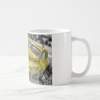  gele klassieke auto koffiemok