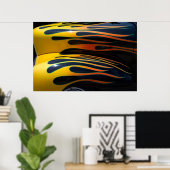 Gele klassieke klasflessen poster (Thuiskantoor)