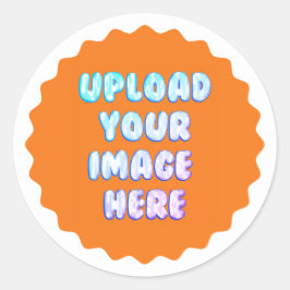 Gele klassieke ronde sticker met bedrijfslogo