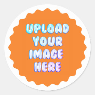 Gele klassieke ronde sticker met bedrijfslogo