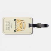 Gele Klassieke Vintage Buggy Bug Auto Gepersonalis Bagagelabel (Achterkant horizontaal)