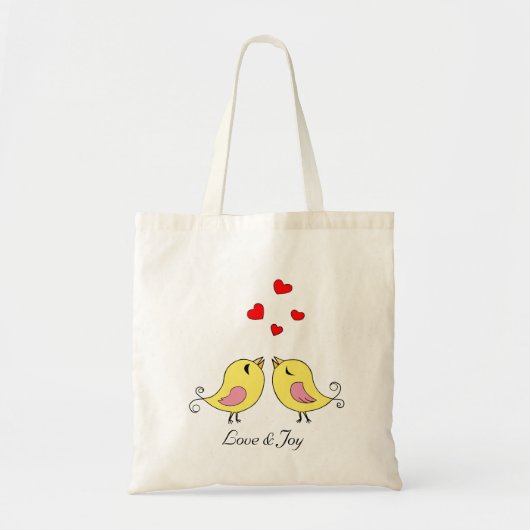 Gele kleine komkommers met hart en tekst tote bag (Voorkant)