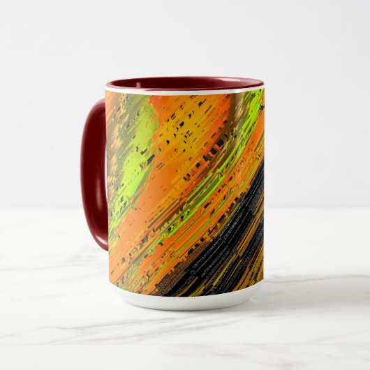 Gele kleine mozaïek en getwiste mok (Voorkant links)