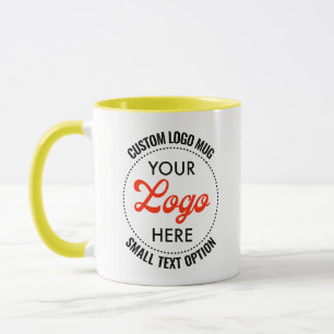 GELE kleine tekst Promotie Combo Logo Mok