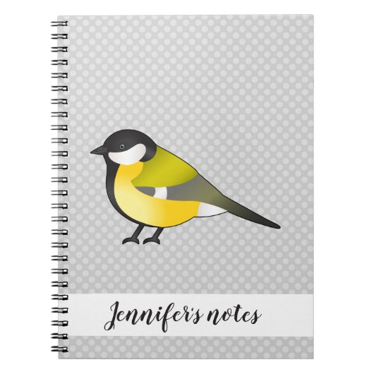Gele Kleine Wilde Vogel & Aangepaste Titel Notitieboek (Voorkant)