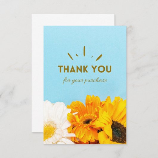 Gele kleur Hartelijk dank Bedankkaart (Voorkant / Achterkant)