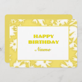 Gele kleur Me Daisies Verjaardag Kaart