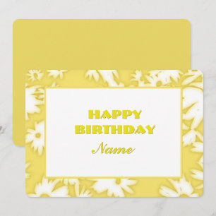 Gele kleur Me Daisies Verjaardag Kaart