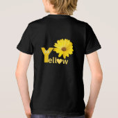 Gele kleur op zwart Tri-Blend shirt (Achterkant)