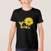 Gele kleur op zwart Tri-Blend shirt (Voorkant)