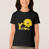 Gele kleur op zwart Tri-Blend shirt (Voorkant)
