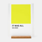 Gele kleur Song - Witte achtergrond Acryl Bord (Voorkant)