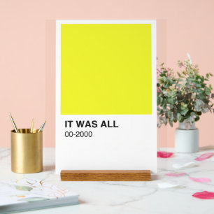 Gele kleur Song - Witte achtergrond Acryl Bord