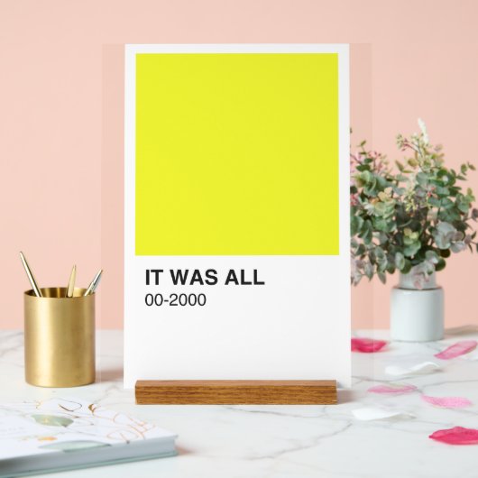 Gele kleur Song - Witte achtergrond Acryl Bord (Huwelijk)