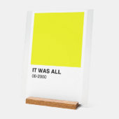 Gele kleur Song - Witte achtergrond Acryl Bord (Hoek)