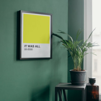 Gele kleur Song - Witte rand Perfect Poster