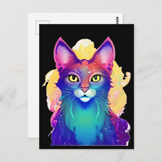 Gele kleurige kleurstof briefkaart (Voorkant / Achterkant)