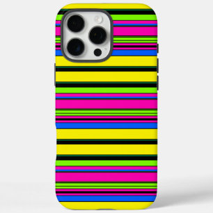 Gele kleurrijke strepen bevestigen iPhone 16 pro max hoesje