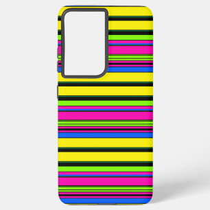 Gele kleurrijke strepen bevestigen samsung galaxy hoesje