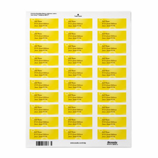 Gele kleurstof mailing labels (Full Sheet)