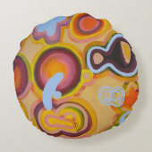 gele klok rond kussen (Achterkant)