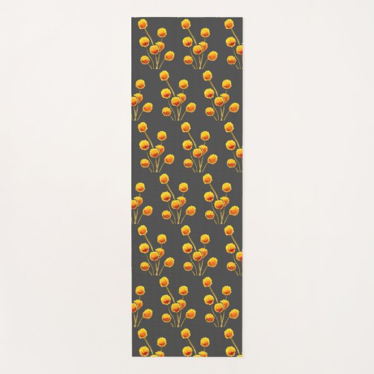 Gele knopbloem levendige energetische kunst yogamat (Voorkant)