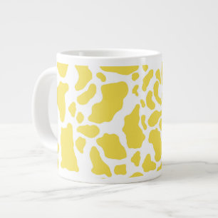 Gele Koe spots Animal Print Patroon Grote Koffiekop