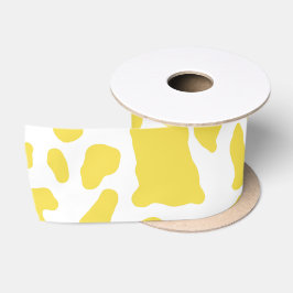 Gele Koe spots Animal Print Patroon Satijnen Lint
