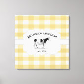 Gele Koe van Boerderij met buffel Canvas Afdruk (Voorkant)