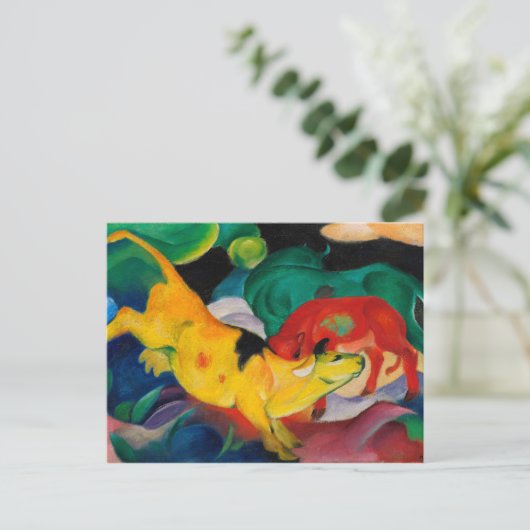 Gele koe van Franz Marc Briefkaart (Staand voorkant)