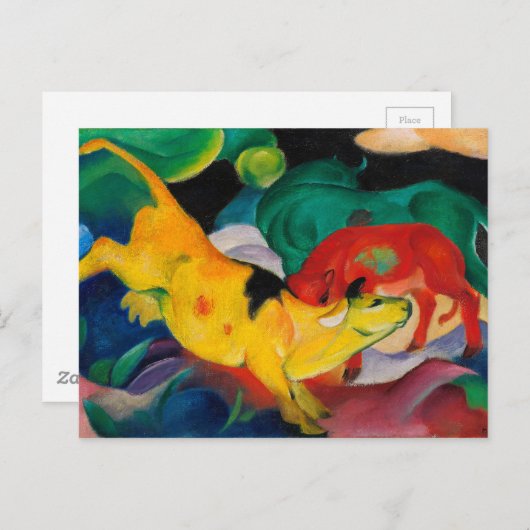Gele koe van Franz Marc Briefkaart (Voorkant / Achterkant)