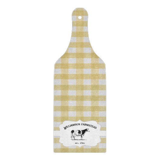Gele Koe van het Boerderij met buffelplaat Snijplank (Voorkant)