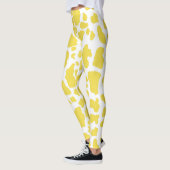 Gele Koeienvlekken Dierprintpatroon Leggings (Links)