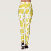 Gele Koeienvlekken Dierprintpatroon Leggings (Achterkant)