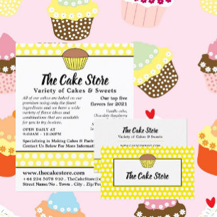 Gele koekjes en pooldoek, Adverteren koekjeswinkel Flyer