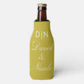 Gele koeler met aangepaste tekst voor blikjes en p (Fles Voorkant)
