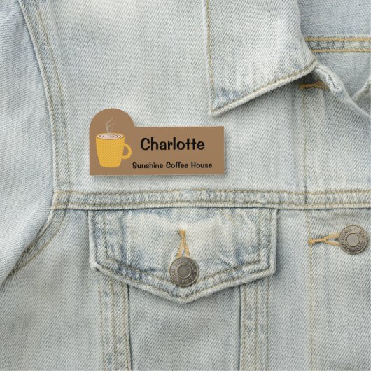 Gele koffie-Mok Naamplaatje (In situ)