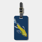 Gele koi Japanse karper waterverf Bagagelabel (Voorkant verticaal)
