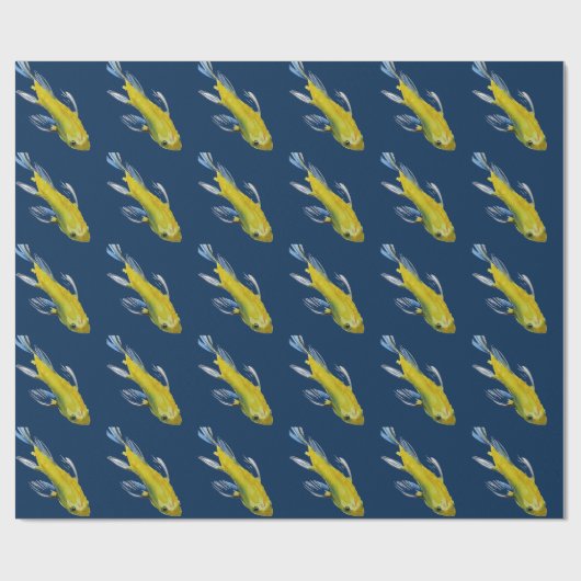 Gele koi Japanse karper waterverf Cadeaupapier (Vlak)