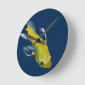 Gele koi Japanse karper waterverf Ronde Klok (Hoek)