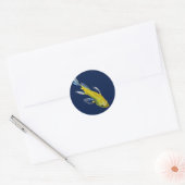Gele koi Japanse karper waterverf Ronde Sticker (Envelop)