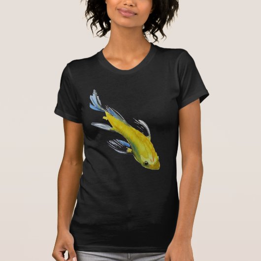 Gele koi Japanse karper waterverf T-shirt (Voorkant)
