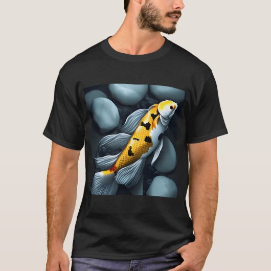 Gele Koi Vis T-shirt (Voorkant)